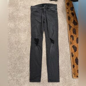 Flying Monkey Washed Black Distressed Skinny Jeans